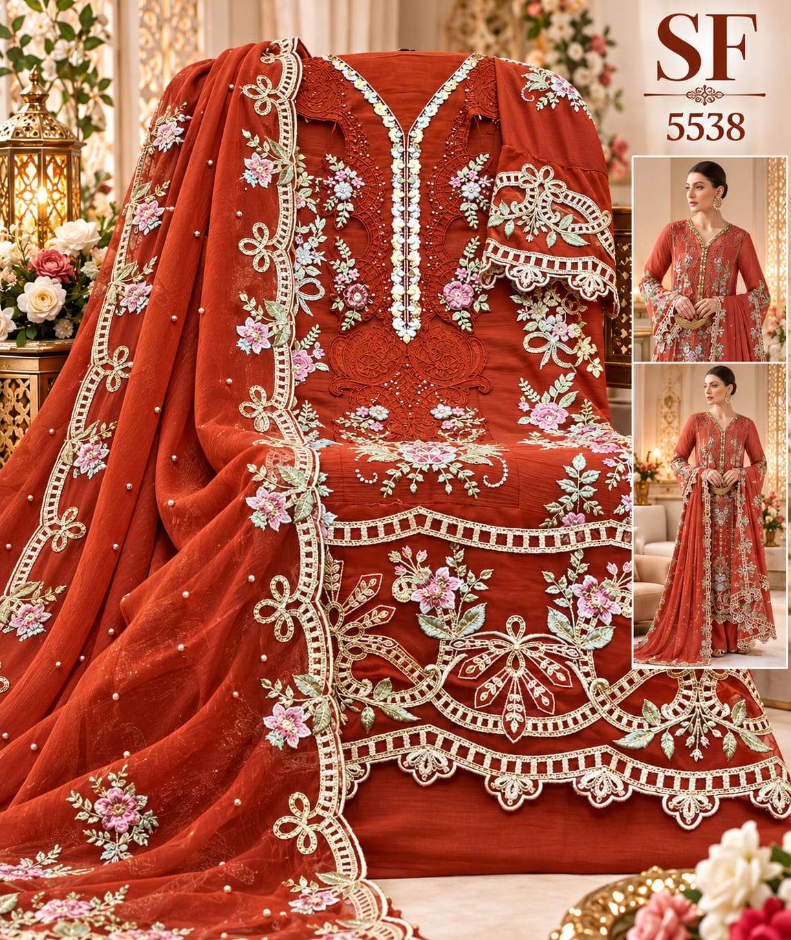 SHREE FABS SF 5538 COLOR HEAVY WORK AND DARK COLOR PAKISTANI DRESS BUY EID MORE TIME